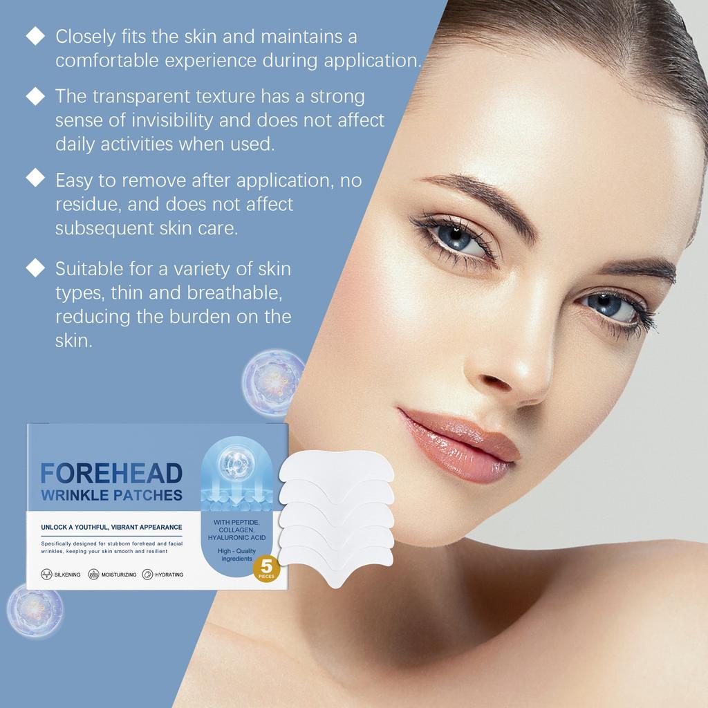 Forehead Wrinkle Patches  Ageverse  Face Patches Non Wrinkle Gel Pad Set Chest Neck Eye Face Pad Removal Patch 5PIECES