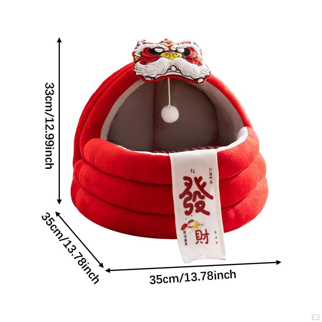 Cat Bed Sleeping Year Decoration Cute Sturdy Portable Kitten Warm Nest Small Pet Supplies