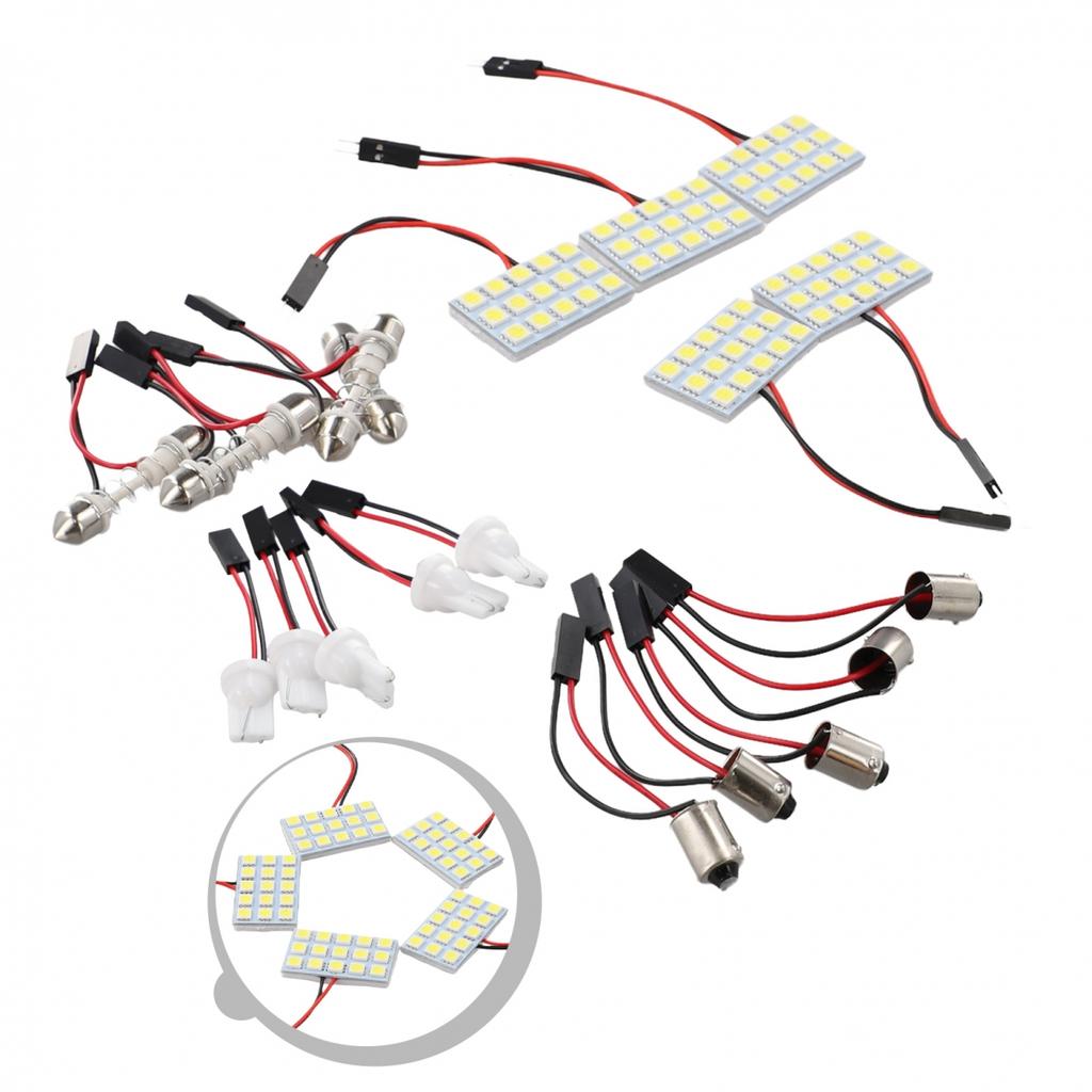 5pcs Car 5050 Xenon White LED 15-Panel Interior Dome Map Light Bulb Lamp