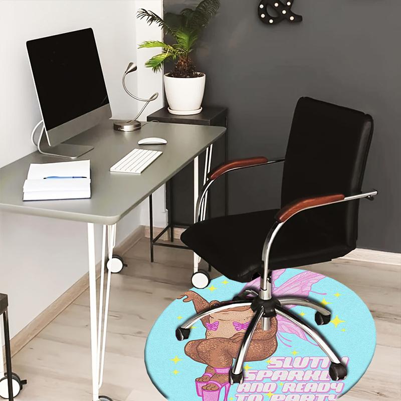 

1pc Office Carpet Chair Mats Fairy Toad Party Perfect for Decorating Office Chairs, Living Rooms, Or Bedrooms 80cm