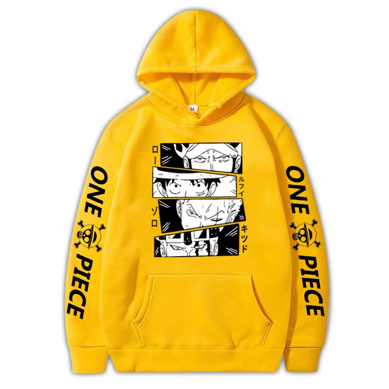 One Piece Anime Luffy Print Five-Speed Long Sleeve Hoodie