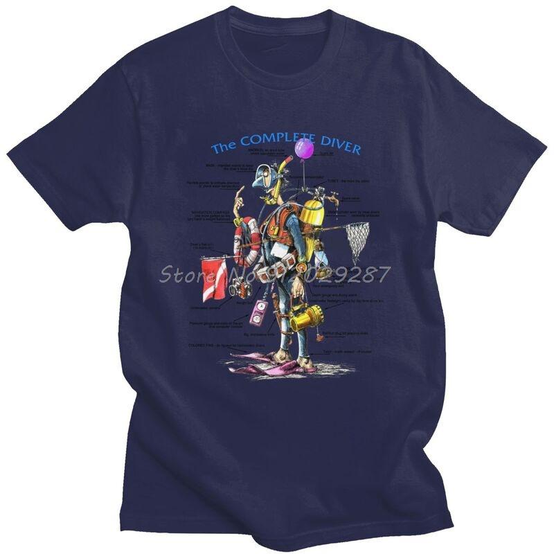 Funny Love Scuba Dive Tshirt Men Short Sleeves T Shirt Trendy The Complete Diver Tshirt Fashion Ocean Diving Tee Tops Clothing 3XL