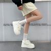 Thick-soled heightening little white shoes women's spring and summer new leather comfortable and breathable casual shoes small board shoes