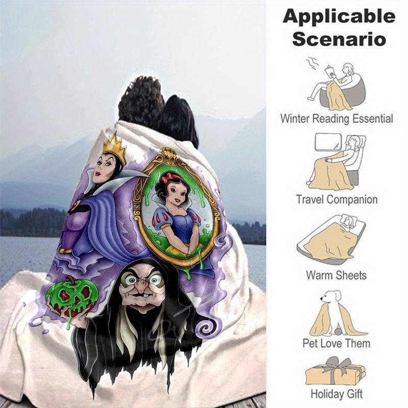 1pc, Enchanted Home Decor: Magical Fairy Tale Characters on Cozy Flannel Blankets Gift for Bedroom, Living Room, Travel, Camping, Car