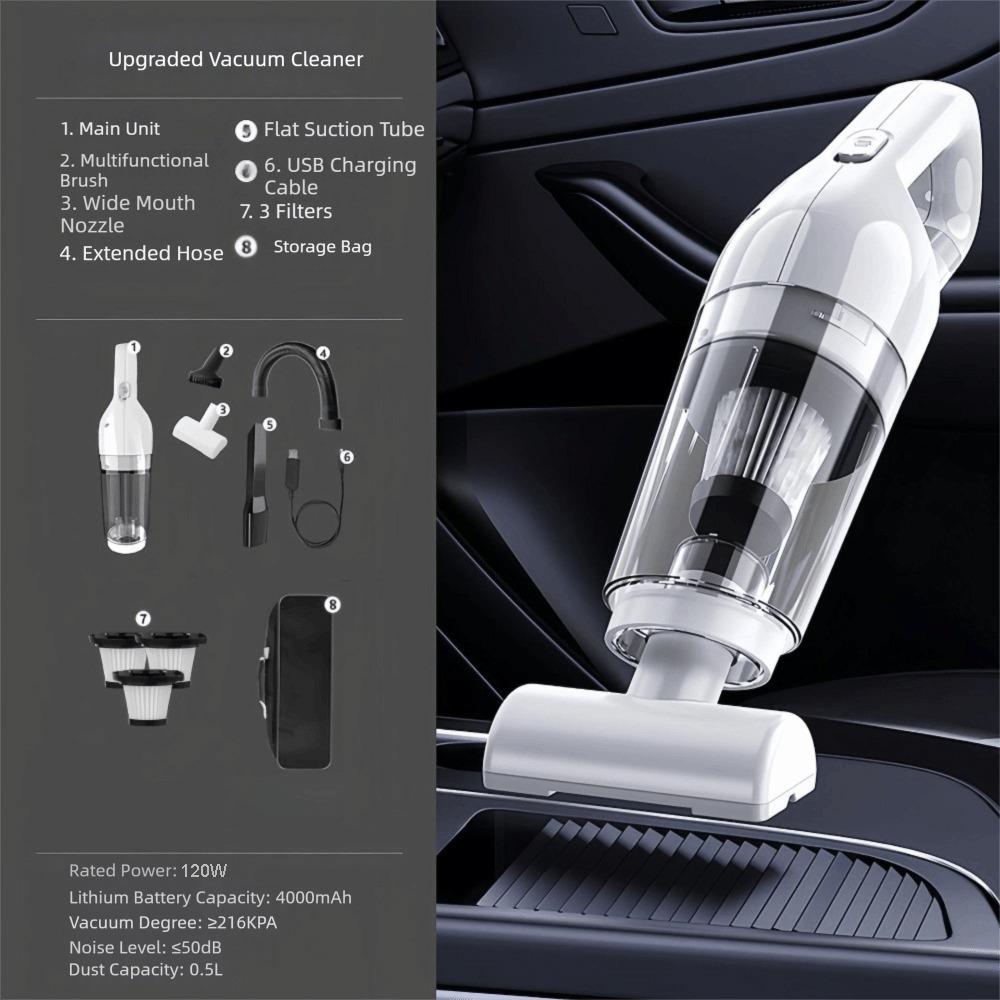 

Large Suction Handheld Vacuum Cleaner High Power Cordless Vacuum Cleaner Floor Carpet Upgraded set белый