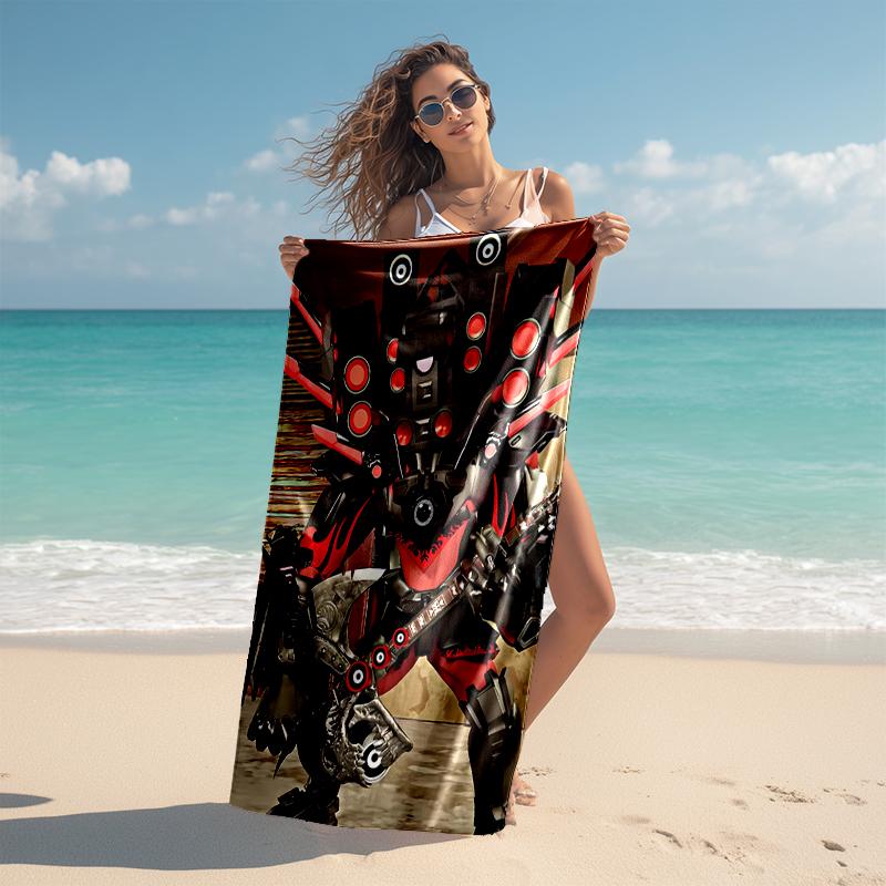 1pc Skibidi Toilet Multiverse1 Beach Towel, Comfortable and Thick, and Swimming/Bath/Picnic/Camping Towel, Suitable for Seaside Beaches