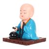 Little Buddhist Monk Ornament Solar Powered Cute Monk Decorative Ornaments for Car Desktop Living Room
