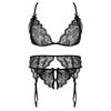Woman Sexy Hot Lace Erotic Lingerie Sets BDSM Underwear 5pcs / Sets See Through Bra+Panties +Garter Belt +Stockings Adults Sex Lingerie and Panty