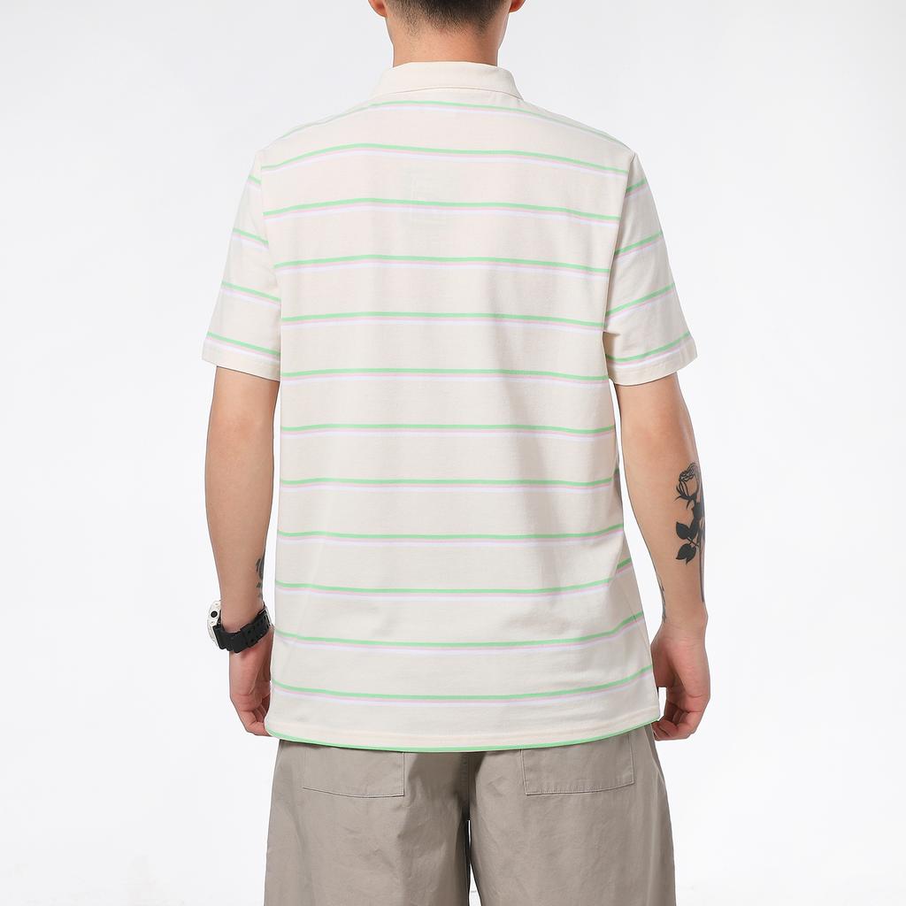 Puma Casual Sports Breathable Striped Short Sleeve Polo Shirt Men Tops Beige 599781-75
