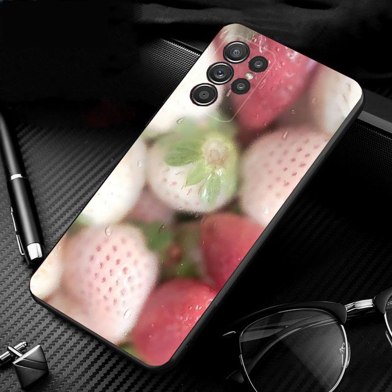 Phone Case For Samsung Galaxy S26 S25 S24 S23 S22 Ultra S23 S22 S25 Plus S24 FE S26Edge Strawberry Cat Cartoon