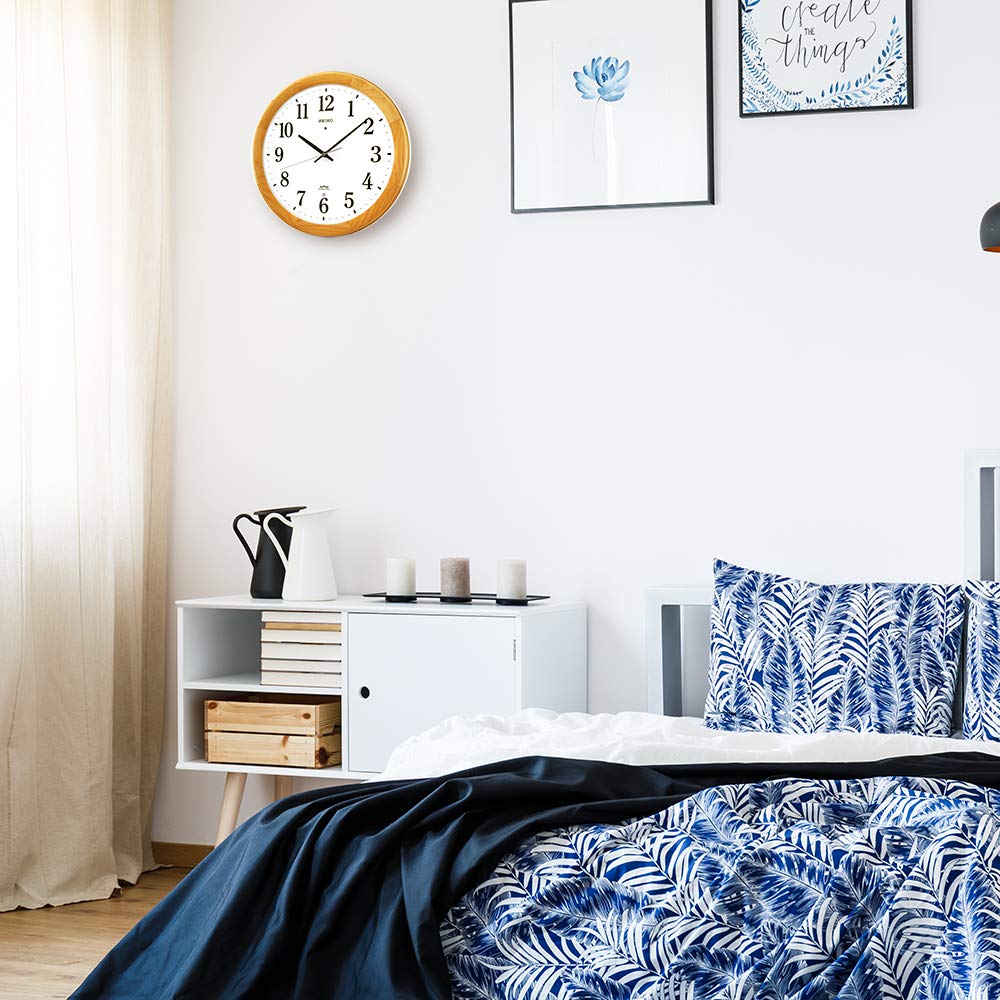 Seiko Clock Wall Clock Radio Analog Wooden Frame Natural Wood KX311B