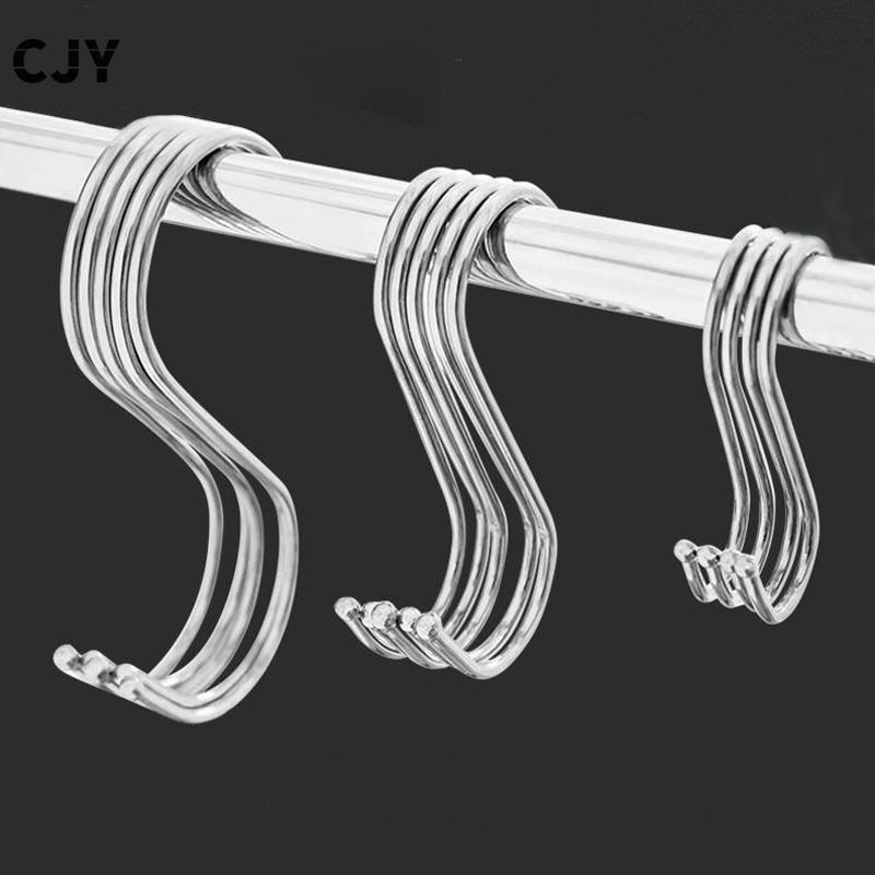Stainless Steel S-Shape Hook Multi-function Kitchen Bedroom Railing S Hanger Hook Clasp Holder Hooks Hanging Clothes Rack