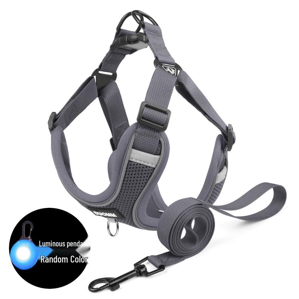 Harnais Gilet Respirant Réglable & Laisse pour Chiens de Petite à Moyenne Taille - Sans Rembourrage, Sans Étranglement, Idéal pour les Shiba Inus & Bouledogues Français