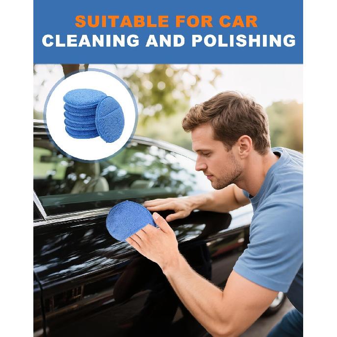 Wax Applicator Pads, 10 Pack Applicator Pad With Finger Pocket, Car Wax Applicator Pad, Foam Pads For Car Cleaning And Detail Polishing Pad