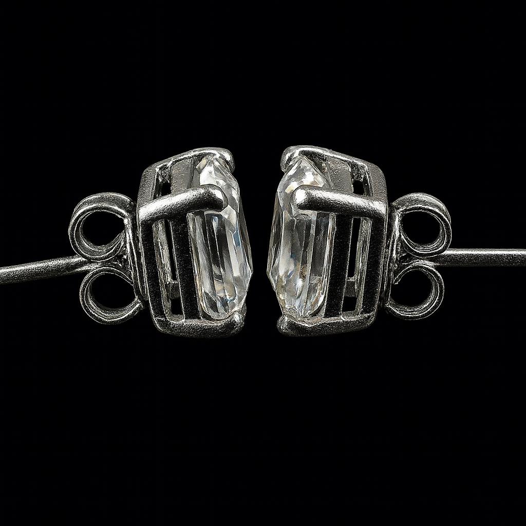 Synthetic Moissanite 15 Ct Square Cut Beautiful White Earring Pair For Gift