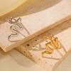 Elegant Snake-Shaped Geometric Titanium Steel Open Ring for Women – Non-Fading, Versatile Luxury Jewelry.