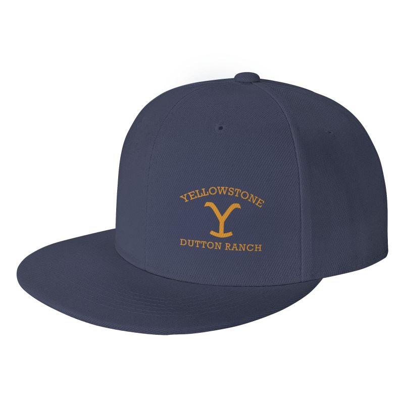 Yellowstone Dutton Ranch Graphic Print Baseball Cap Unisex Hip Hop Skull Hat Black Flat Bill Hats Unisex Adjustable Snapback Caps