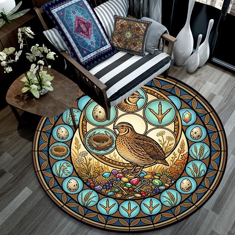 Bird Life Cycle Round Area Rug Under Office Chairs Bedroom Living Room Home Decor