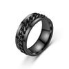 Fashionable and unique multi-purpose stainless steel ring with rotating chain finger ring accessory