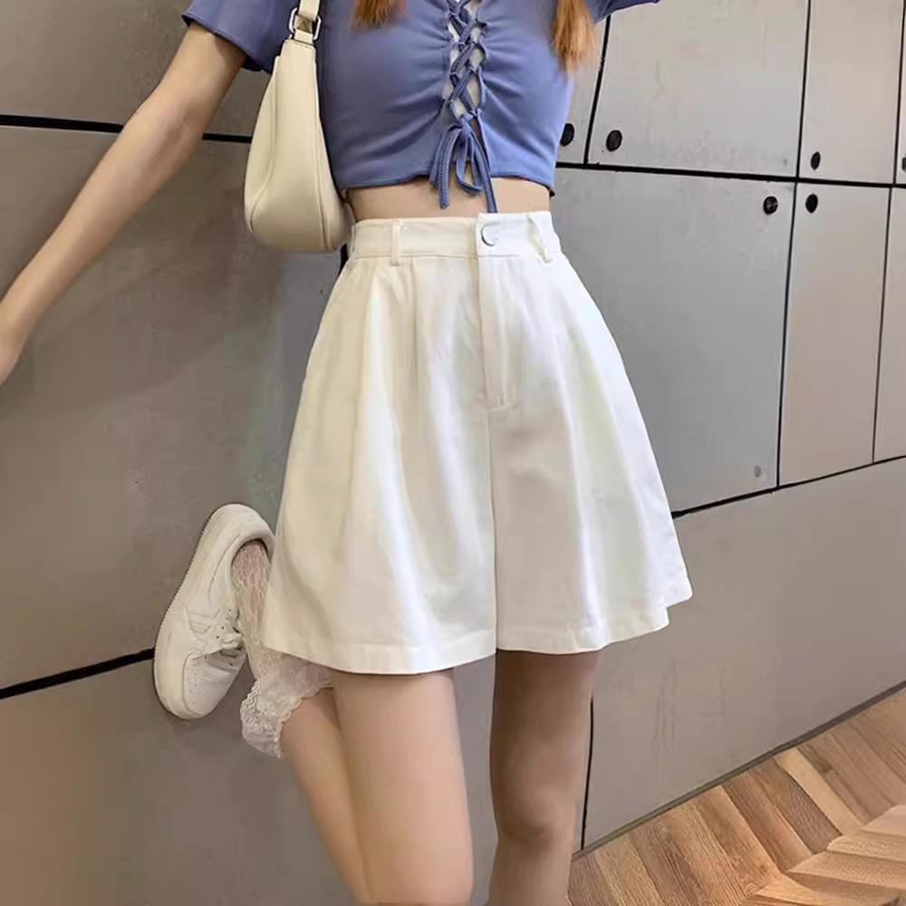 

Petite Women s High-Waist Wide-Leg Cargo Shorts - Summer A-Line Casual XS 4XL чорний