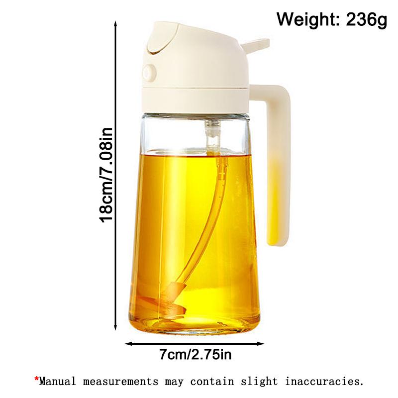 470ml Oil Spray Bottle Pneumatic Glass Spray Bottle Cooking Olive Oil Sprayer Food-grade Oil Mister For Air Fryer,Salad, and BBQ