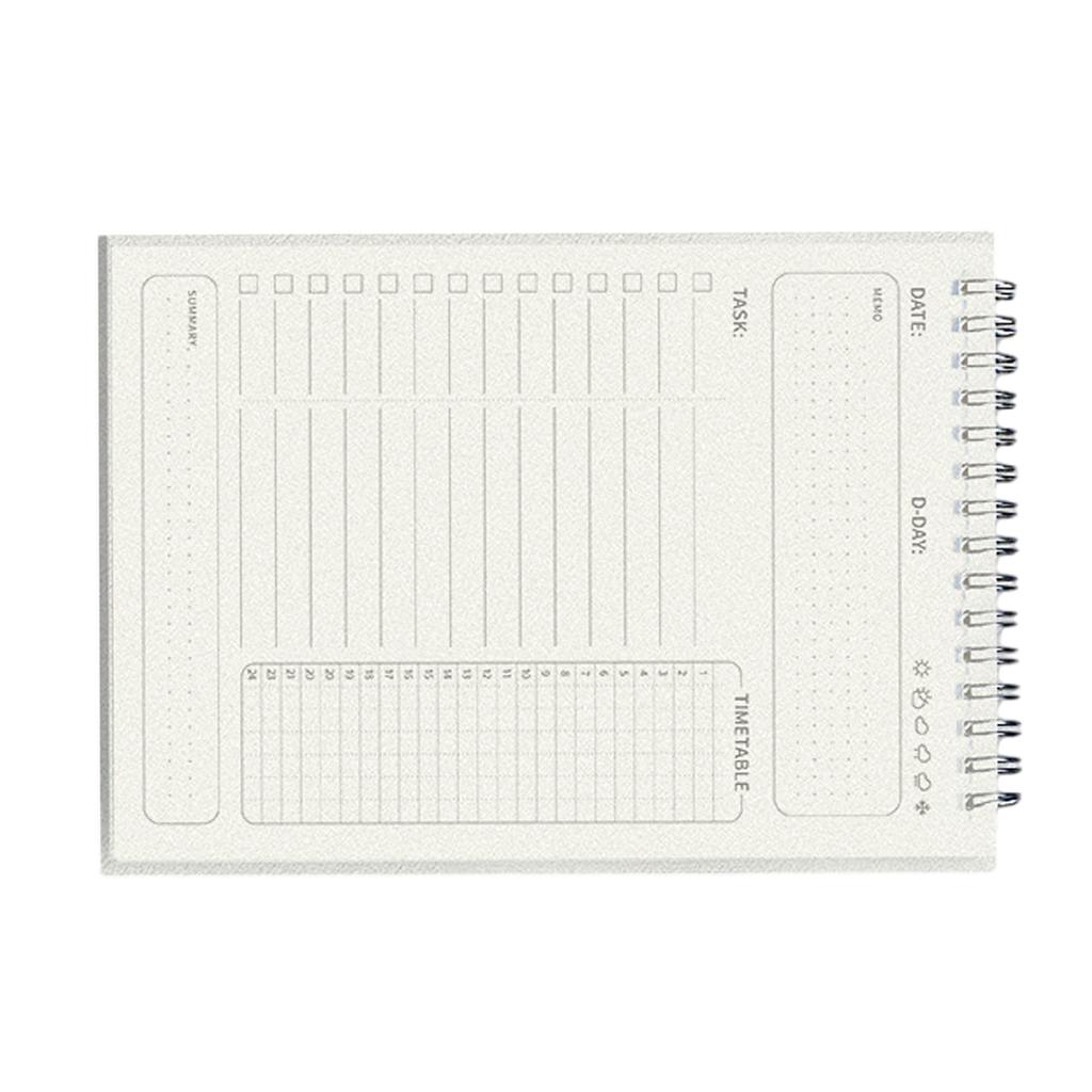 Coil-binding Planner Daily Weekly Planner Notebook Academic Planner 160 Page Double-sided Writable for Daily Journaling