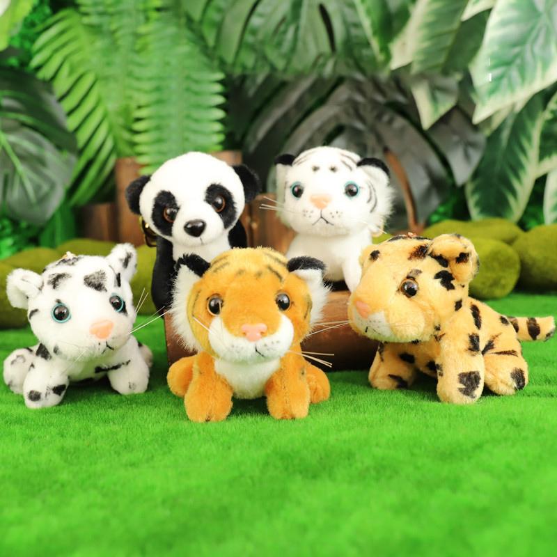 10Cm Real Life Cute Tiger Leopard Plush Pendant Toys Animal Doll Key Chains