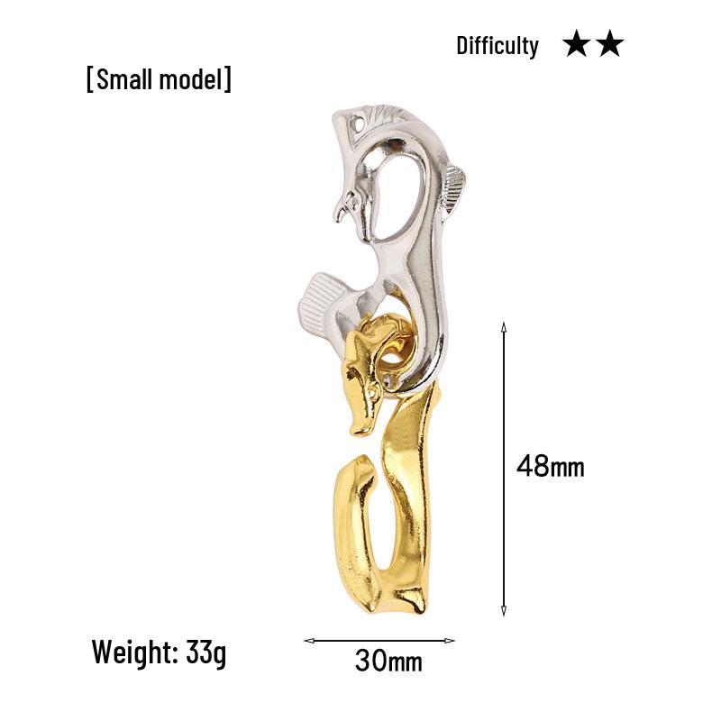 Intelligence Puzzle Zinc Alloy Disentanglement Rings - Unlock Nine Linked Rings Kongming Luban Lock Educational Toy