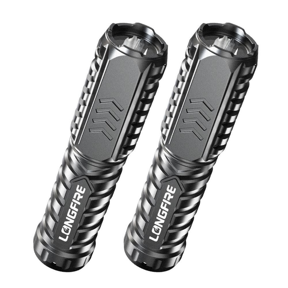 Mini Portable Flashlight USB Rechargeable Small Household Torch Outdoor Camping Hiking Emergency Lighting Light