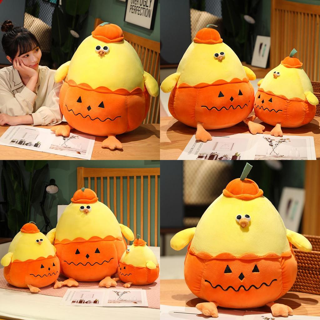 Funny Doodle Chicken Plush Toy Pumpkin Doll Cartoon Stuffed Animal For Halloween Gift