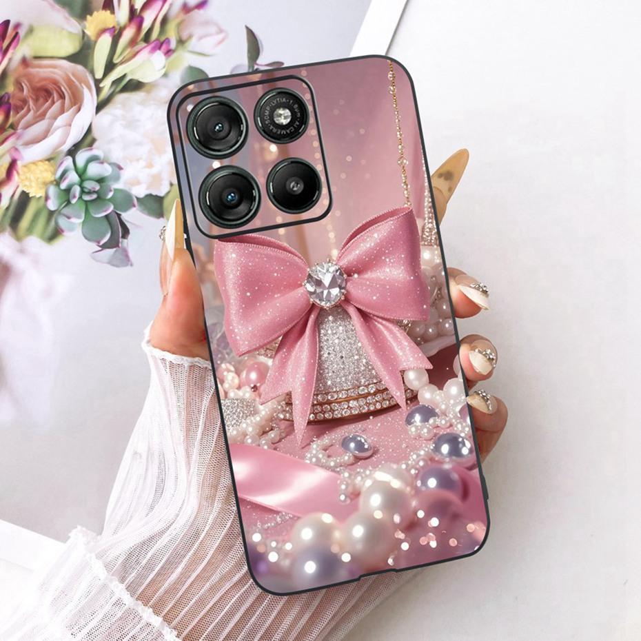 Modne etui na telefon z literami dla Motorola Moto G77 G67 Tylna osłona dla MOTO G67 G77 5G Miękkie czarne silikonowe etui