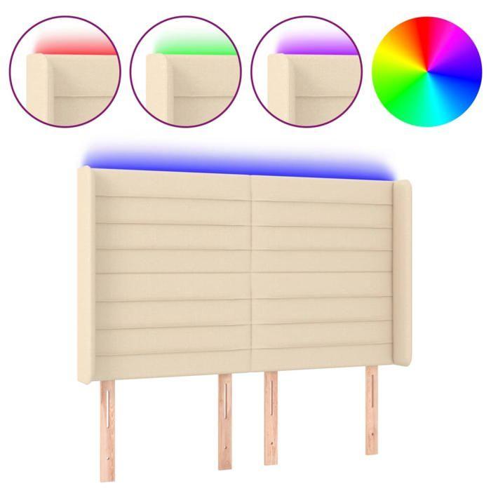 VidaXL LED Headboard Bedroom Furniture Double Bed Accessory Head of Bed Frame Interior Cream 3124191