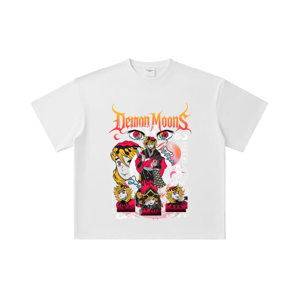 260 GSM Double Yarn 32 Count 100% Cotton Demon Slayer V32 Doma Print Unisex Heavy Cotton T Shirt
