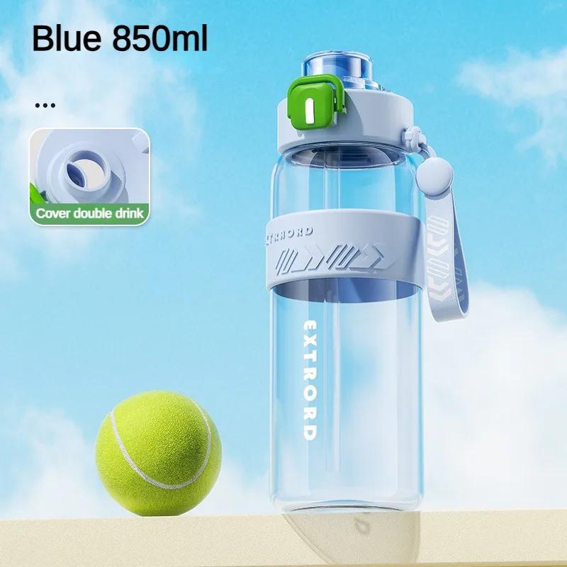 850ml Liter Large Capacity Sports Water Bottle Leak Proof Scald Proof Plastic Cup Drinking Outdoor Travel Portable Fitness Jugs