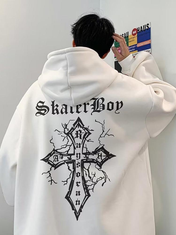 High-End European & American Streetwear Hoodie for Men - Oversized, Heavyweight, Trendy Autumn/Winter Jacket