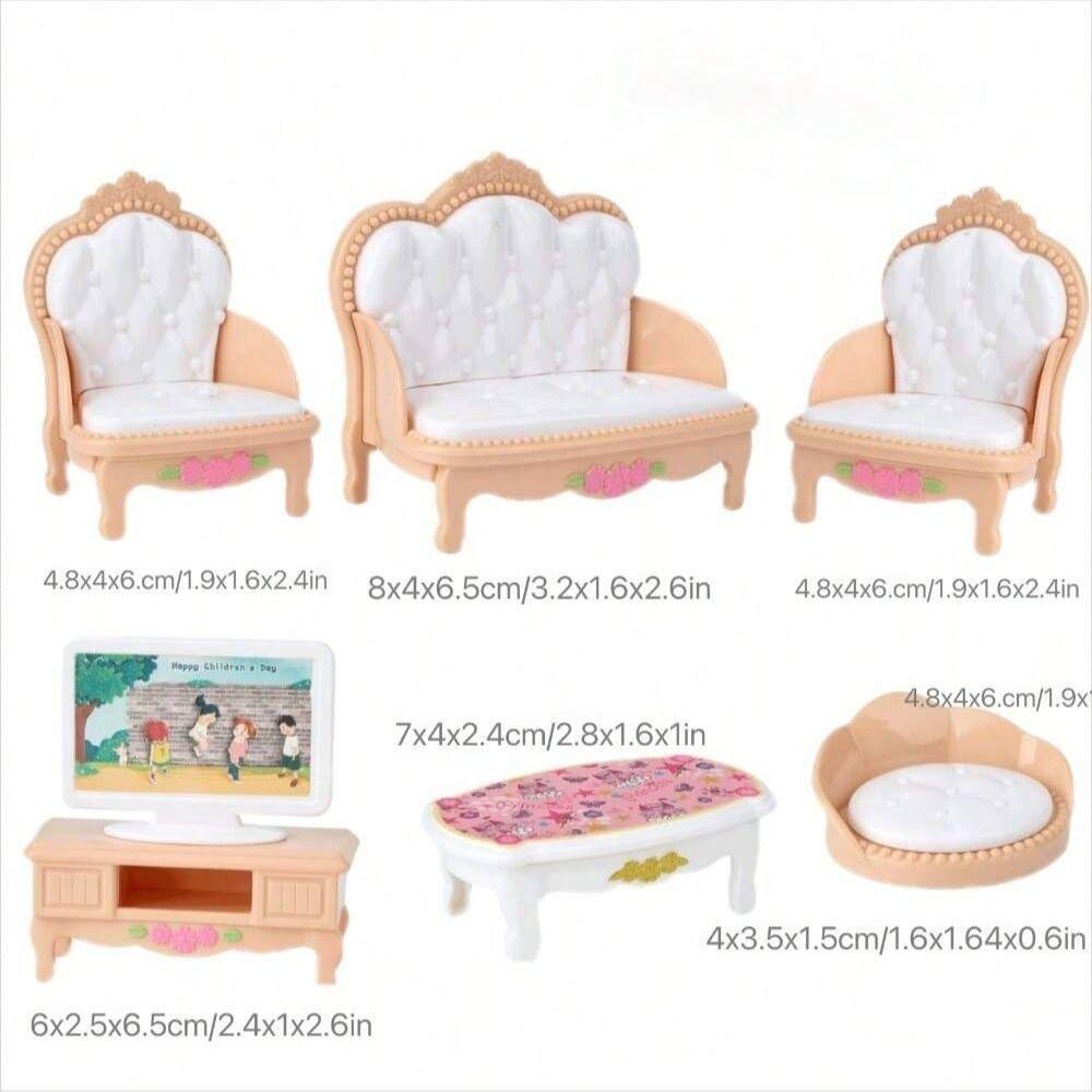 1:12 Scale Dollhouse Furniture Set Mini Home Doll Living Room Miniature Kitchen Bathroom  Kids Toys