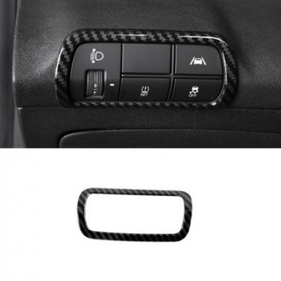 Carbon Fiber Headlight Switch Button Cover Trim For Hyundai Elantra 2021 2022