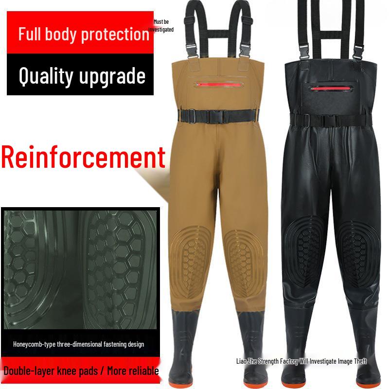 2025 Durable Non-slip Waterproof Fishing Waders - Thickened Full Body Rain Bib Pants for Men & Women.