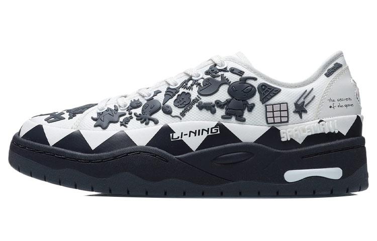 Li Ning CF Pursuit Легкие, Нескользящие и Износостойкие Низкие Скейтбордические Кроссовки Унисекс Белый Серый AGLR216-3 40