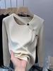 2025 Autumn/Winter Xi Yin Fashion Casual Round Neck Solid Color Long Sleeve Pullover Sweater