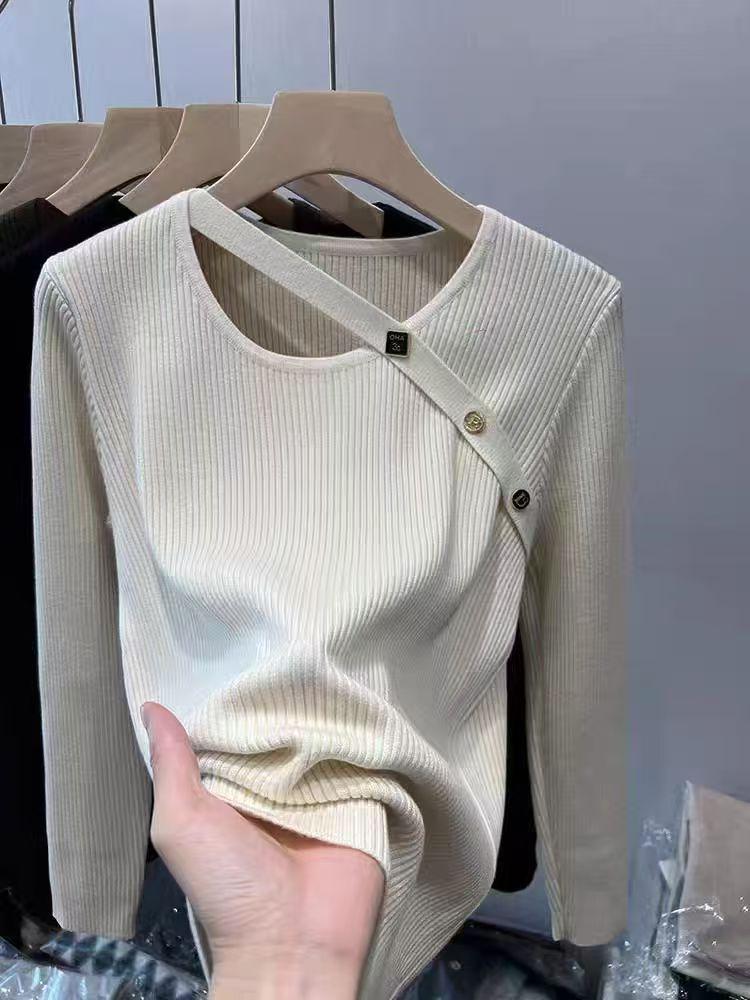 2025 Autumn/Winter Xi Yin Fashion Casual Round Neck Solid Color Long Sleeve Pullover Sweater