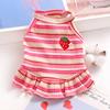 Striped Pet Cat Small Dog Bigbear Puppy Dog Clothes Skirt Spring Summer Thin