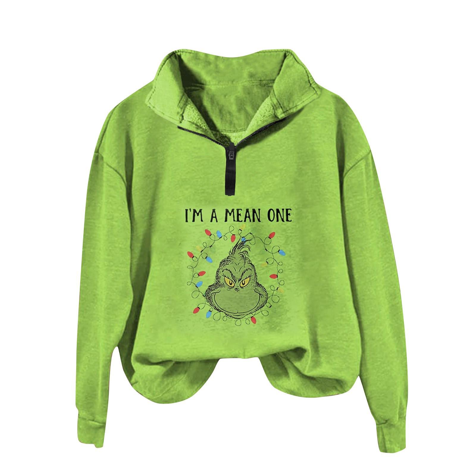 

Жіночий повсякденний модний світшот з довгим рукавом і різдвяним принтом S чорний