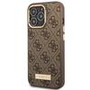 Funda para iPhone 14 Pro Guess 4G Placa con Logo MagSafe Marrón