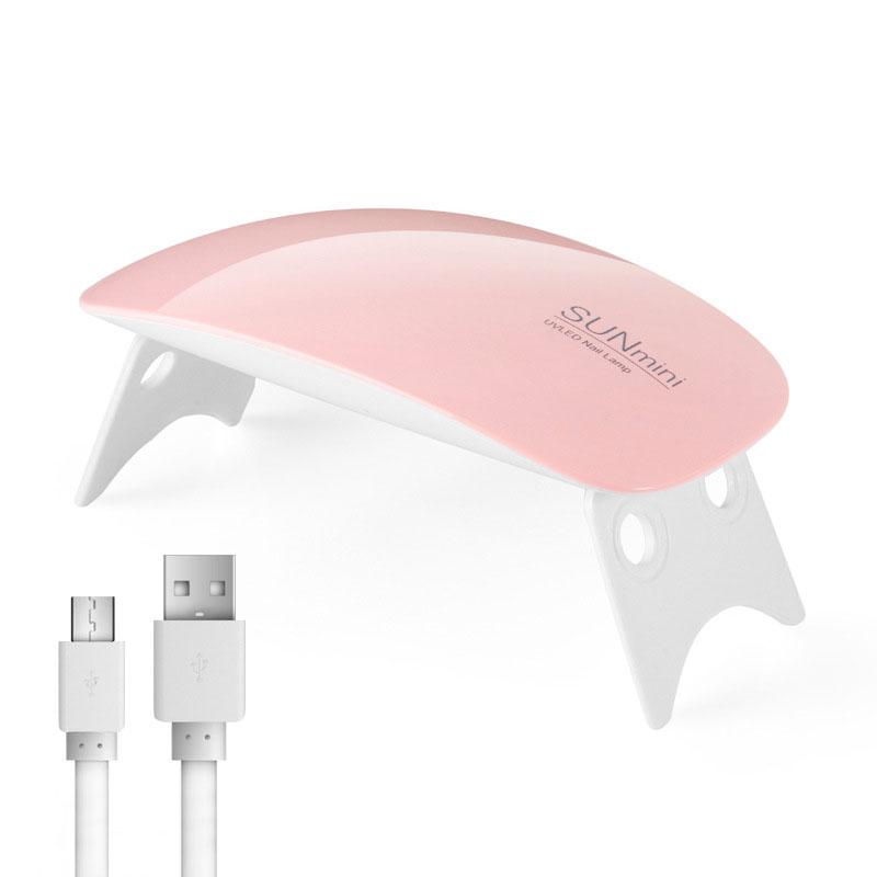 6W Mini Nail Dryer Machine Portable 6 LED UV Manicure Lamp Home Use Nail Lamp For Drying Nails Polish Varnish With USB Cable