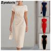 Taillenraffung Kleid Abend Cocktail Elegant Robe Damen