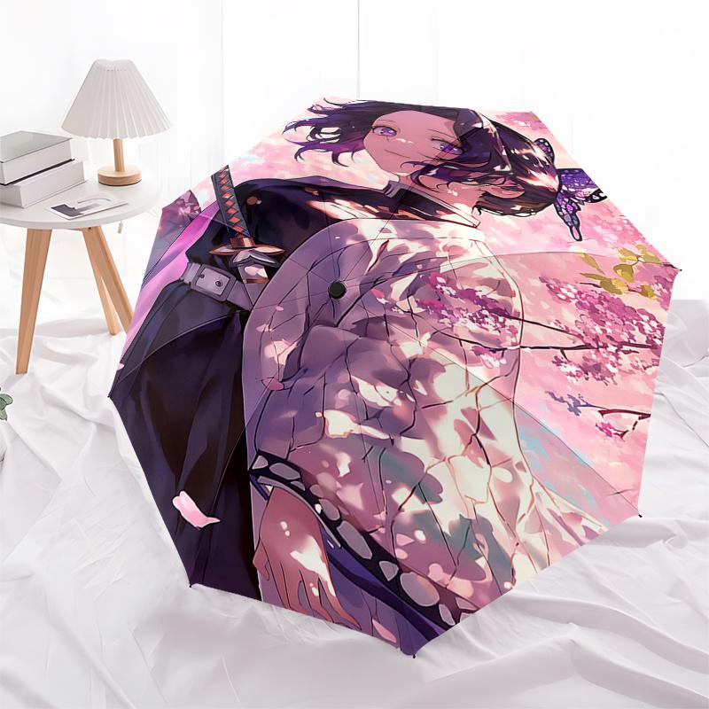 

Cherry Blossom Print Automatic Opening Folding Umbrella 8 Bone Iron Frame, Portable Design for Outdoor Use, Perfect Gift for Fans and Travel