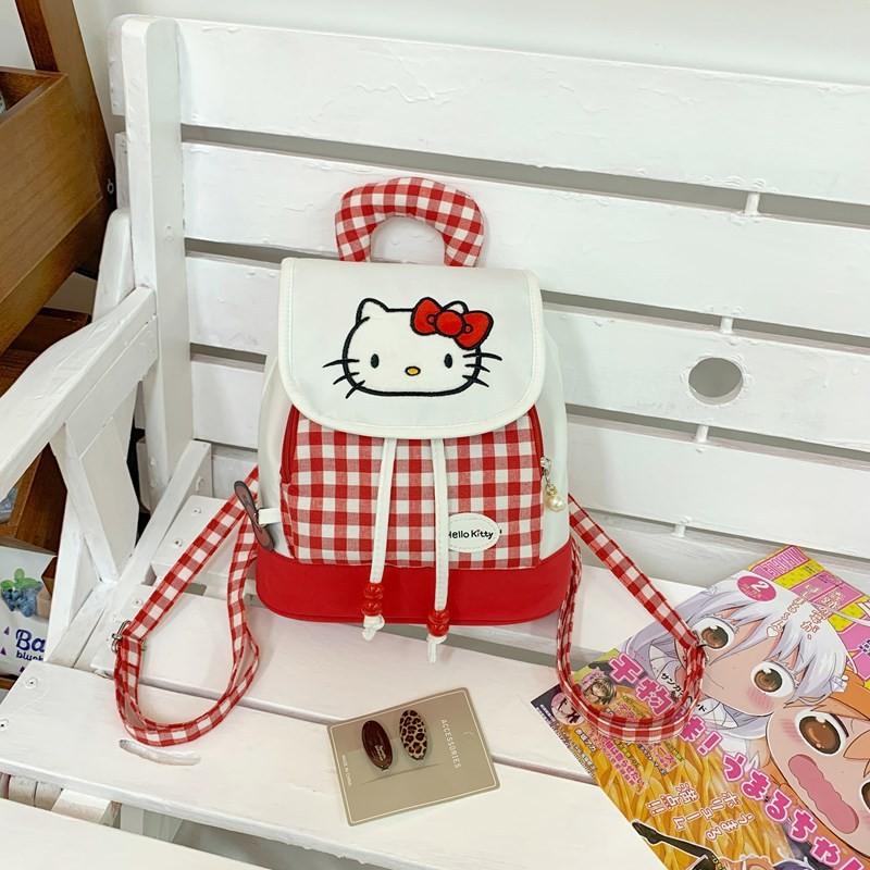 Disney Hello Kitty Mini Drawstring Backpack With Nylon Material For Casual Travel