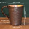Vintage Copper Breakfast Coffee Mug,Multiple Sizes Handcrafted Hammer Texture Camping Water Mule Tea Cup,Woven Handle Tableware