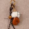 1Pcs Simple Birthday Christmas Pendant Cute Versatile Leather Glove Keychain Creative Metal Bell Braided Rope Bag Charm Decor